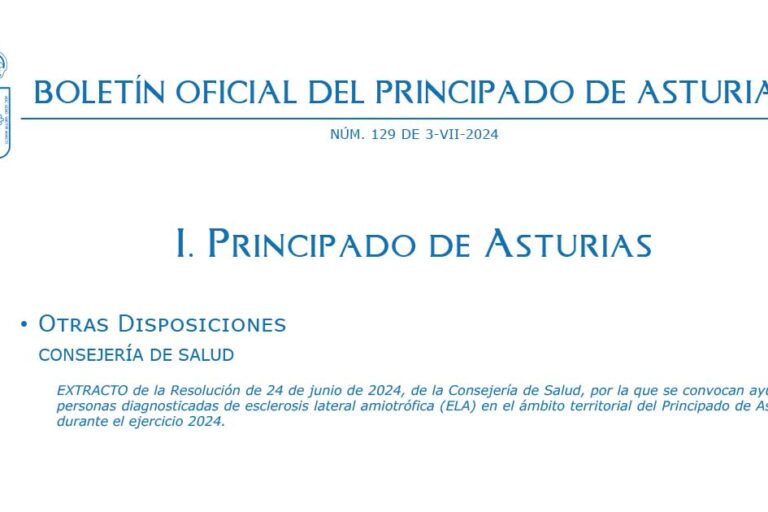 Ayudas en Asturias para las personas diagnosticadas de ELA