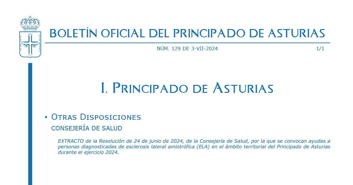 Ayudas en Asturias para las personas diagnosticadas de ELA