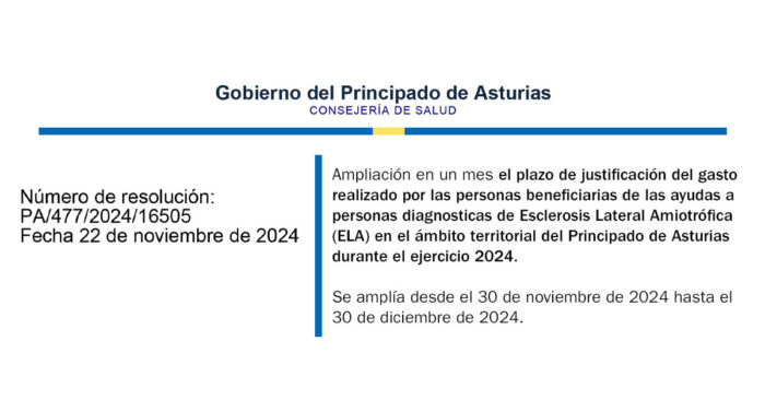 Resolución PA/477/2024/16505 Consejería de Salud Asturias