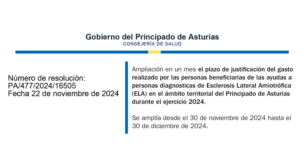 Resolución PA/477/2024/16505 Consejería de Salud Asturias